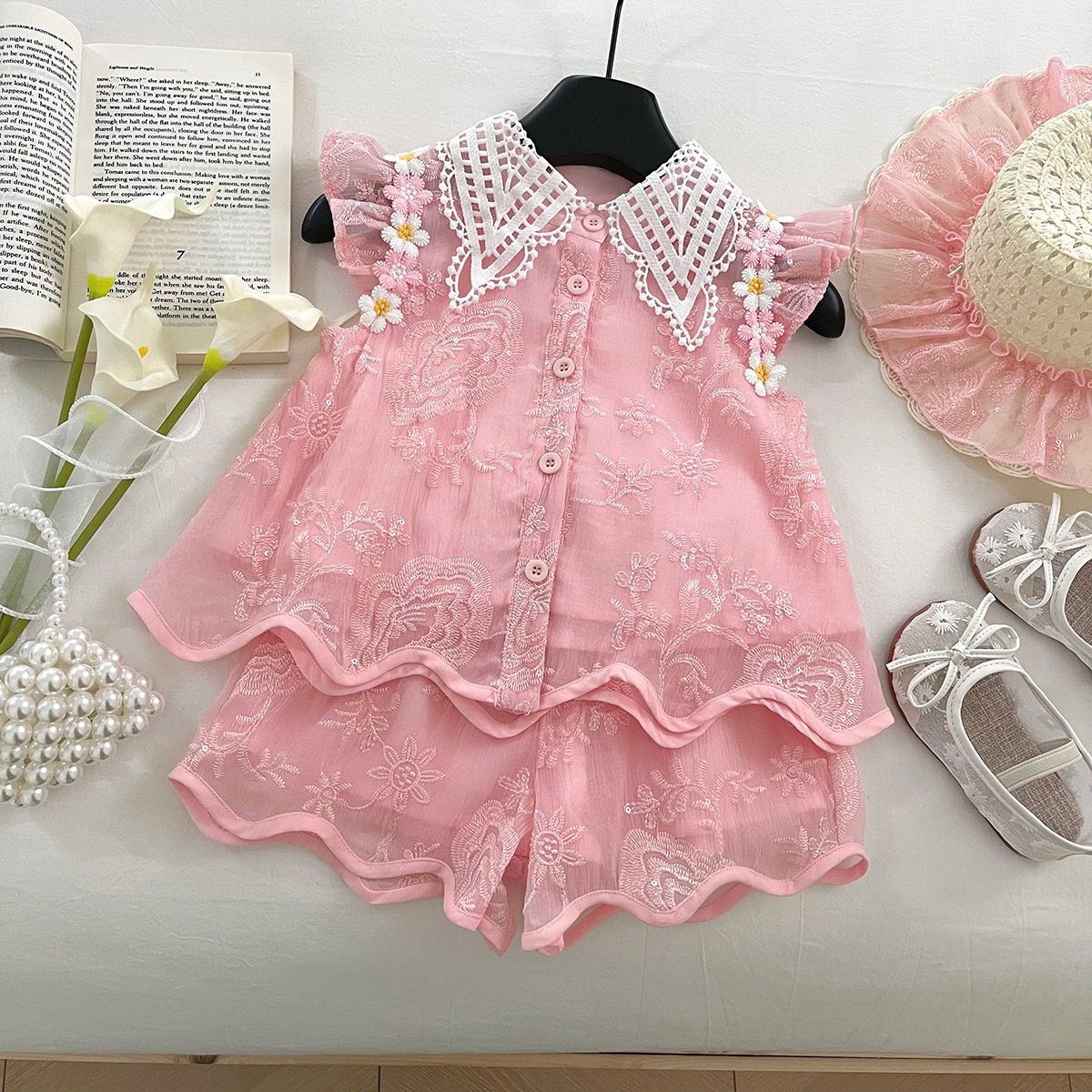 Embroidered Top Lace Shorts - Image 4