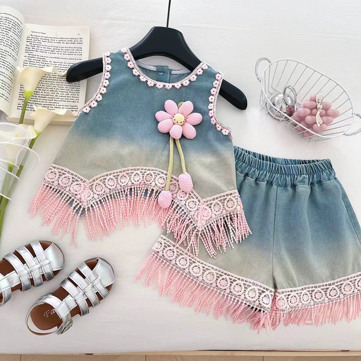 Denim Shorts Two-Piece Set - Image 3