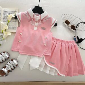Big Bow Top Pleated Skirt