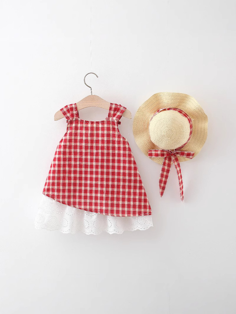Hem Lace Plaid Dress - Image 2