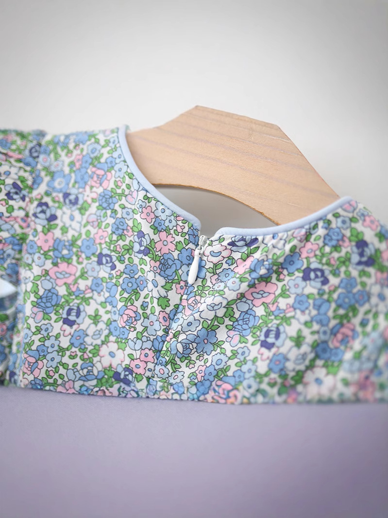 Floral Flying Sleeve Dress - Image 4