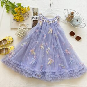 Bowknot Mesh Tank Top Dress