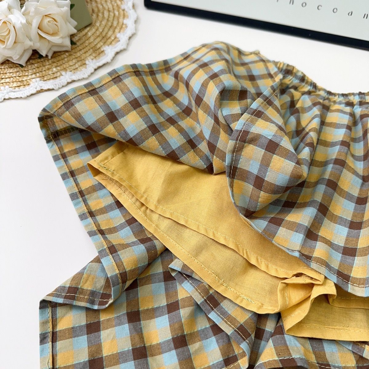 Top Irregular Plaid Skirt Pant - Image 8