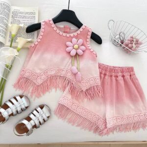 Denim Shorts Two-Piece Set