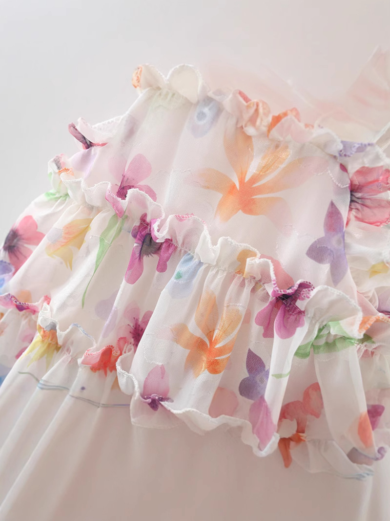 Floral Chiffon Sling Dress - Image 4