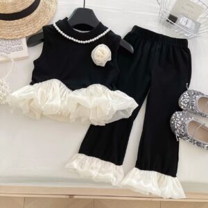 Floral Vest TEE & Lace Pants