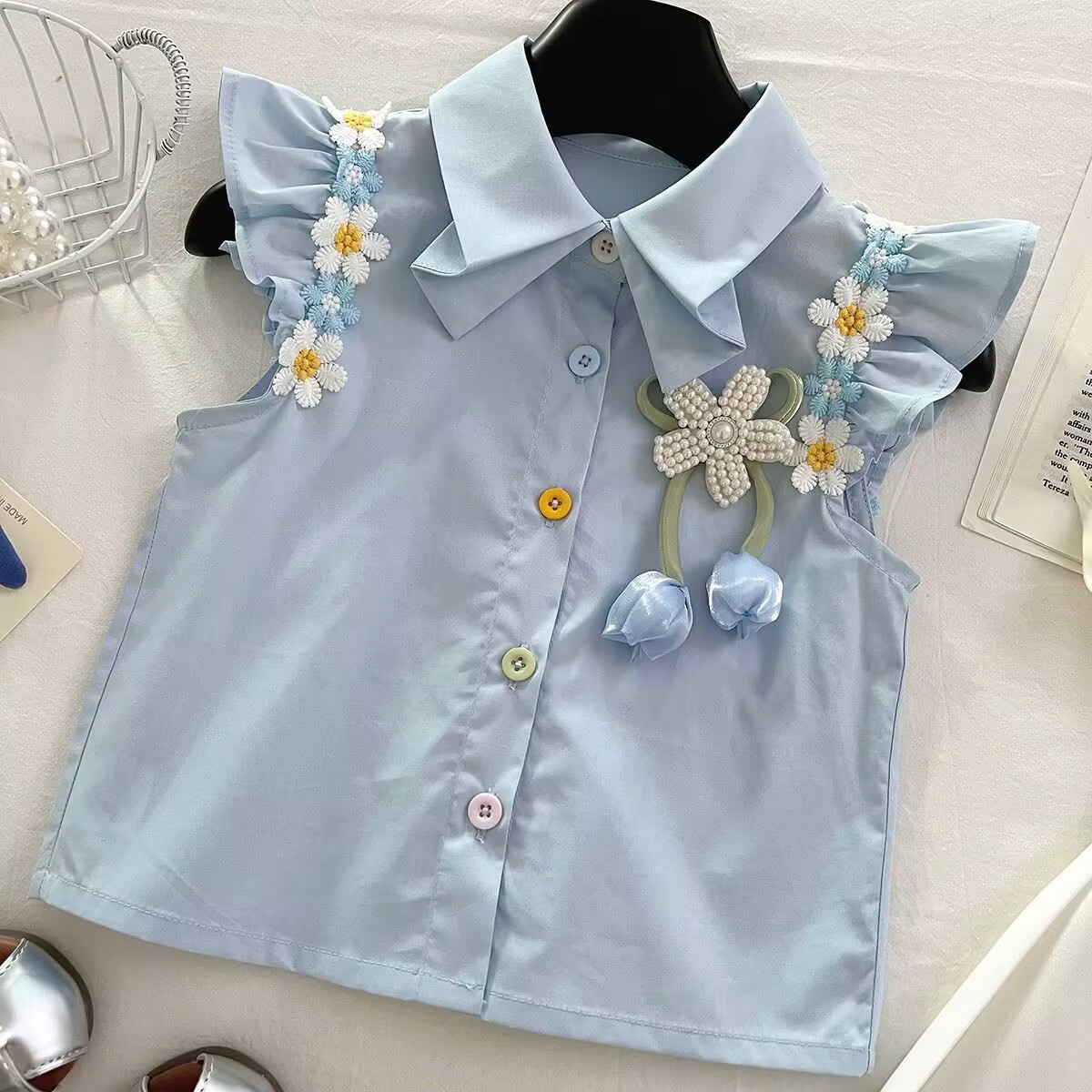 Flower Shirt Pleated Skirt - Image 3