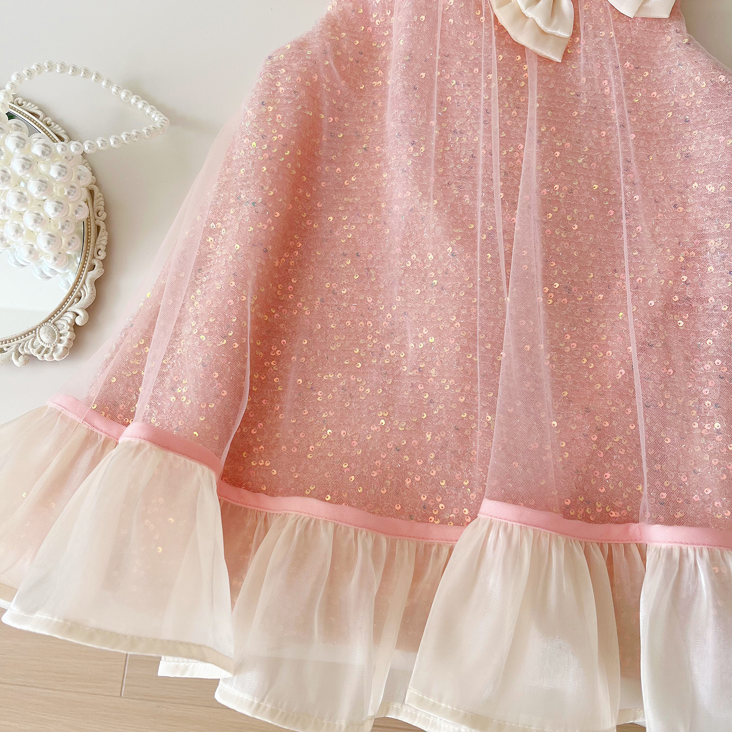 Sleeveless Bow Mesh dress - Image 3