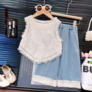 Lace Knit Top & Jeans