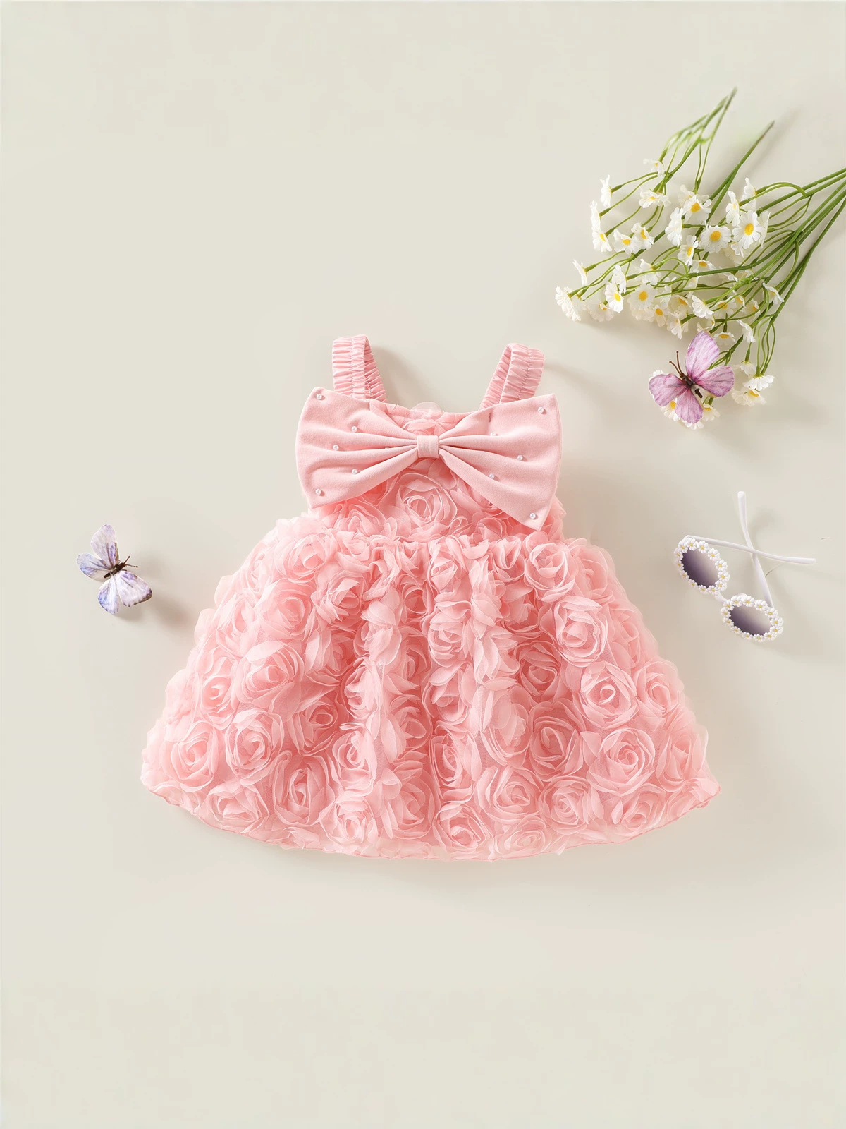 3D Rose Pearl Bow