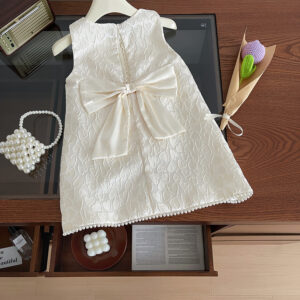 Sleeveless Bow Pearl Dress