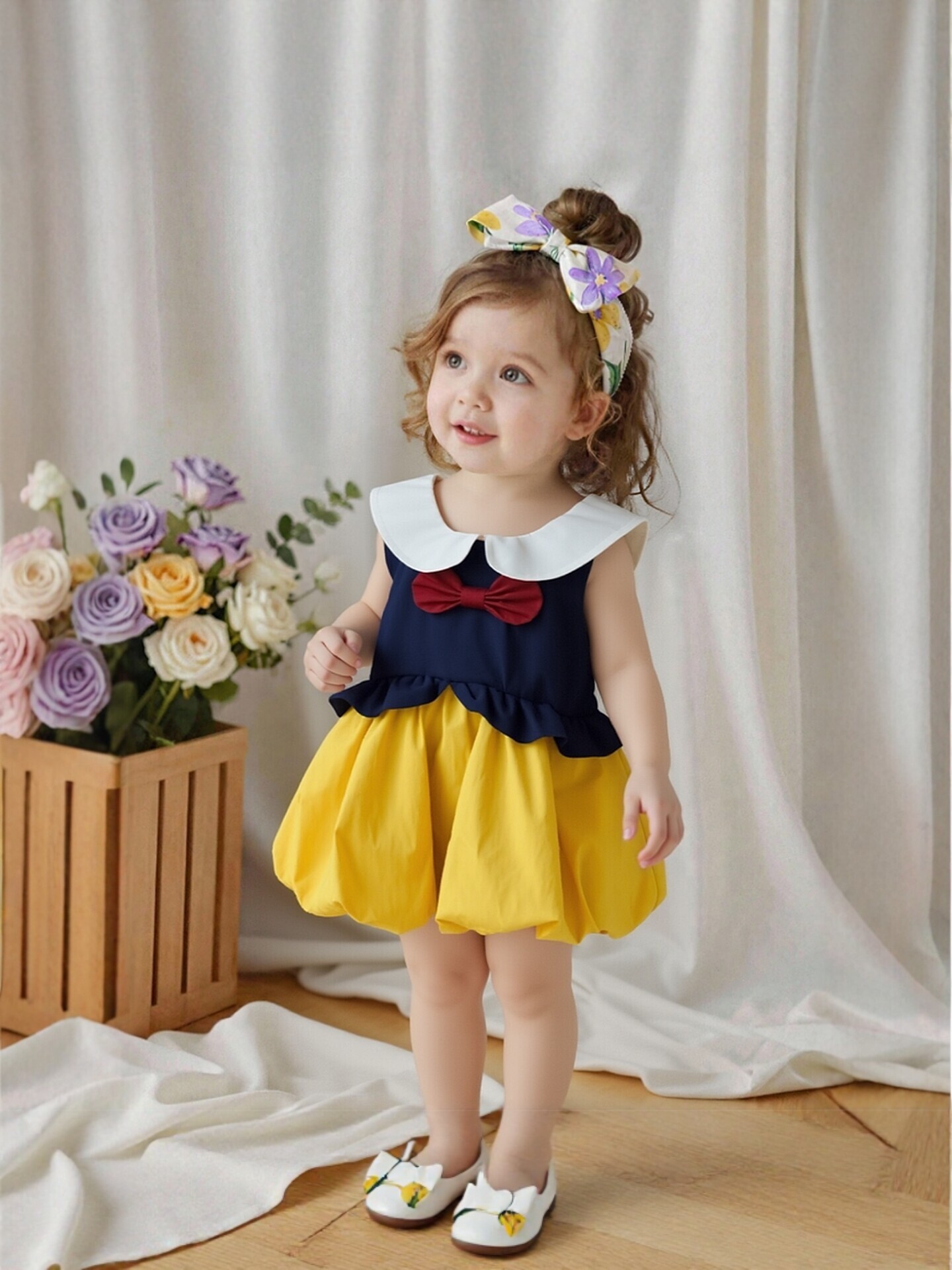 Yellow Puffy Girl Dress