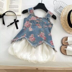 Printed Denim Camisole