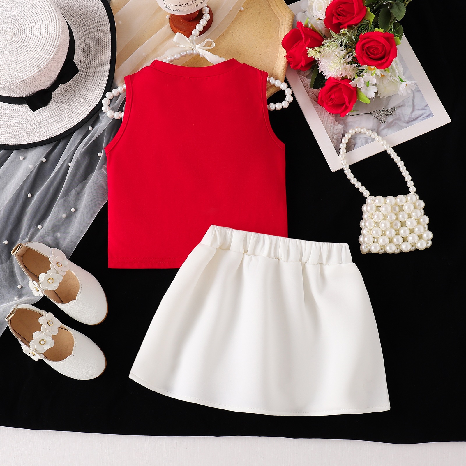 Bow Vest & White Skirt - Image 2