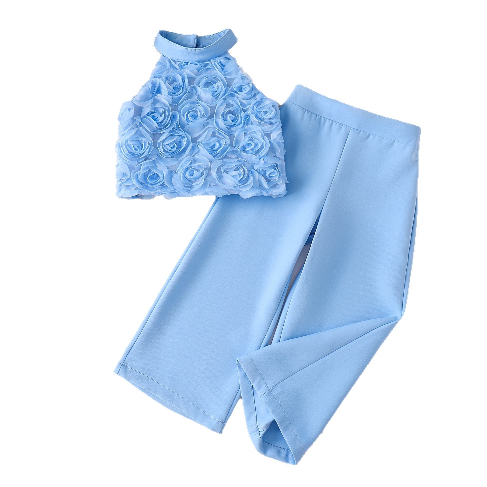 Blue Wide Leg Pants - Image 5