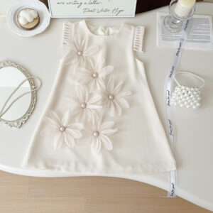 Three-Dimensional Flower Flying Sleeve dress