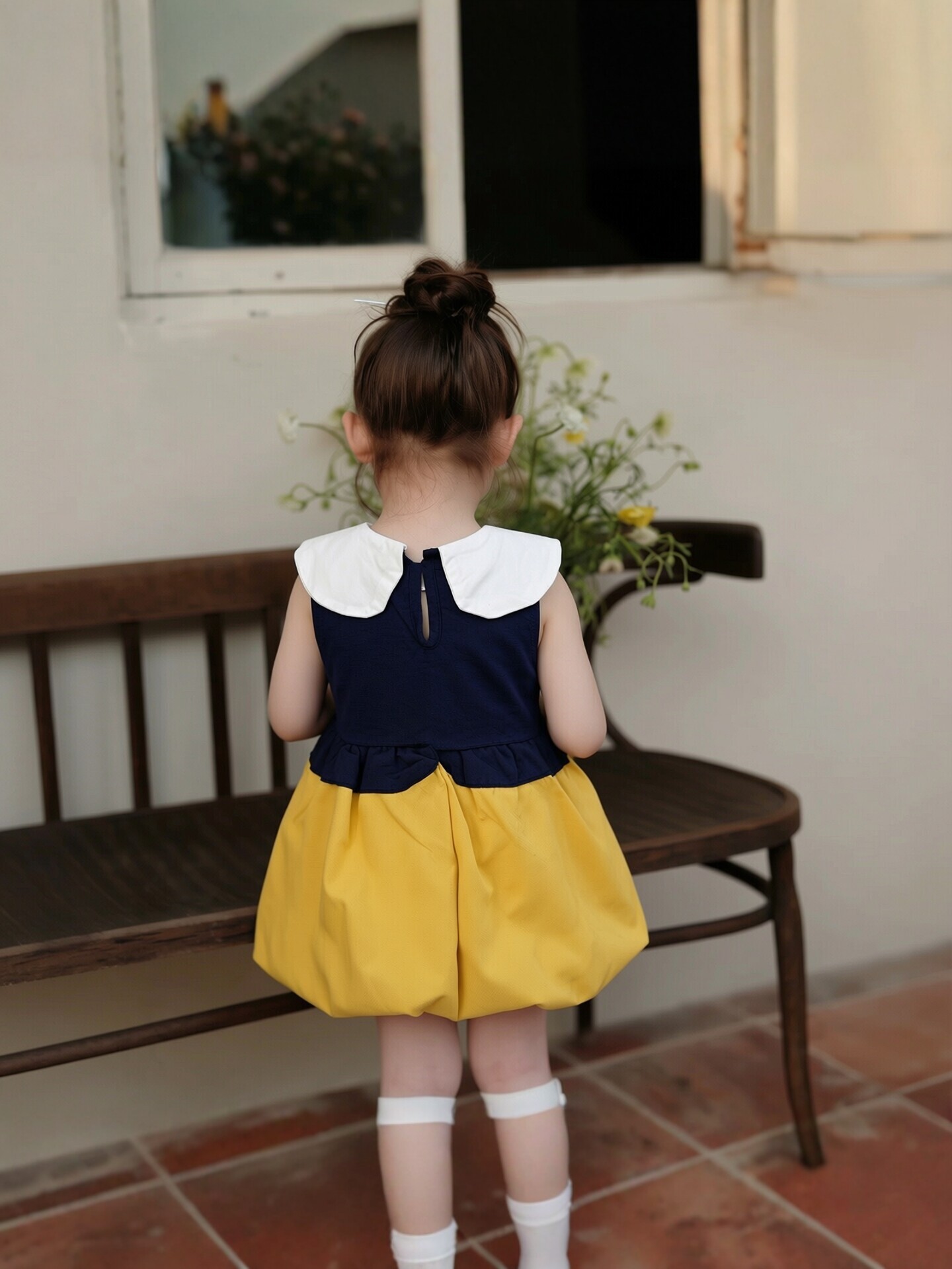 Yellow Puffy Girl Dress - Image 4
