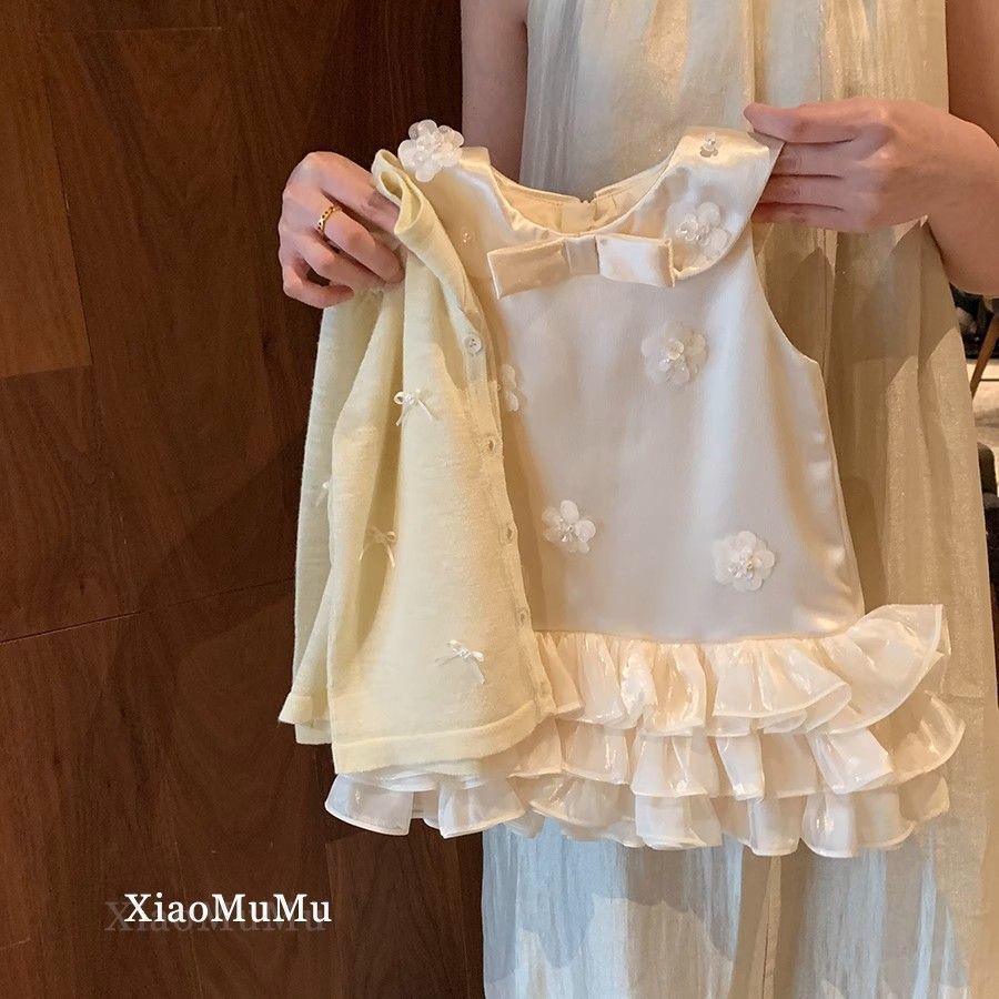 Off White Vest Dress - Image 3