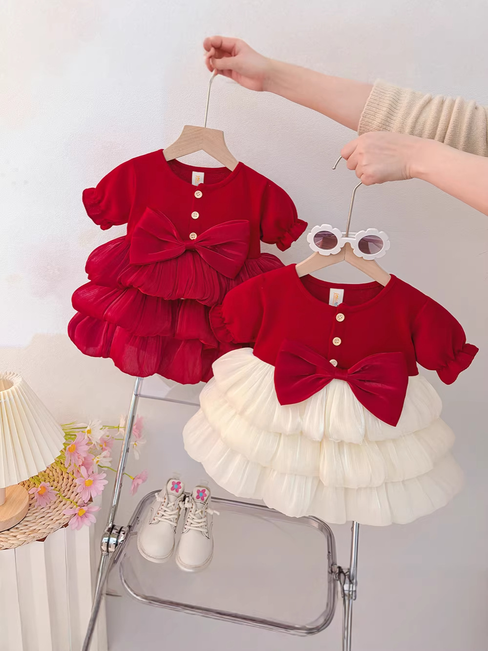 Baby Red Dress Fluffy