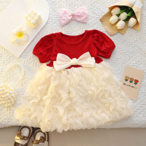 Bow Puff Sleeve Mesh