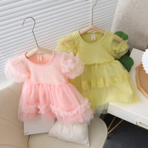 Puff Sleeve Mesh Dress