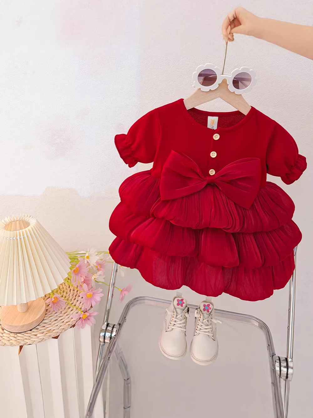 Baby Red Dress Fluffy - Image 7