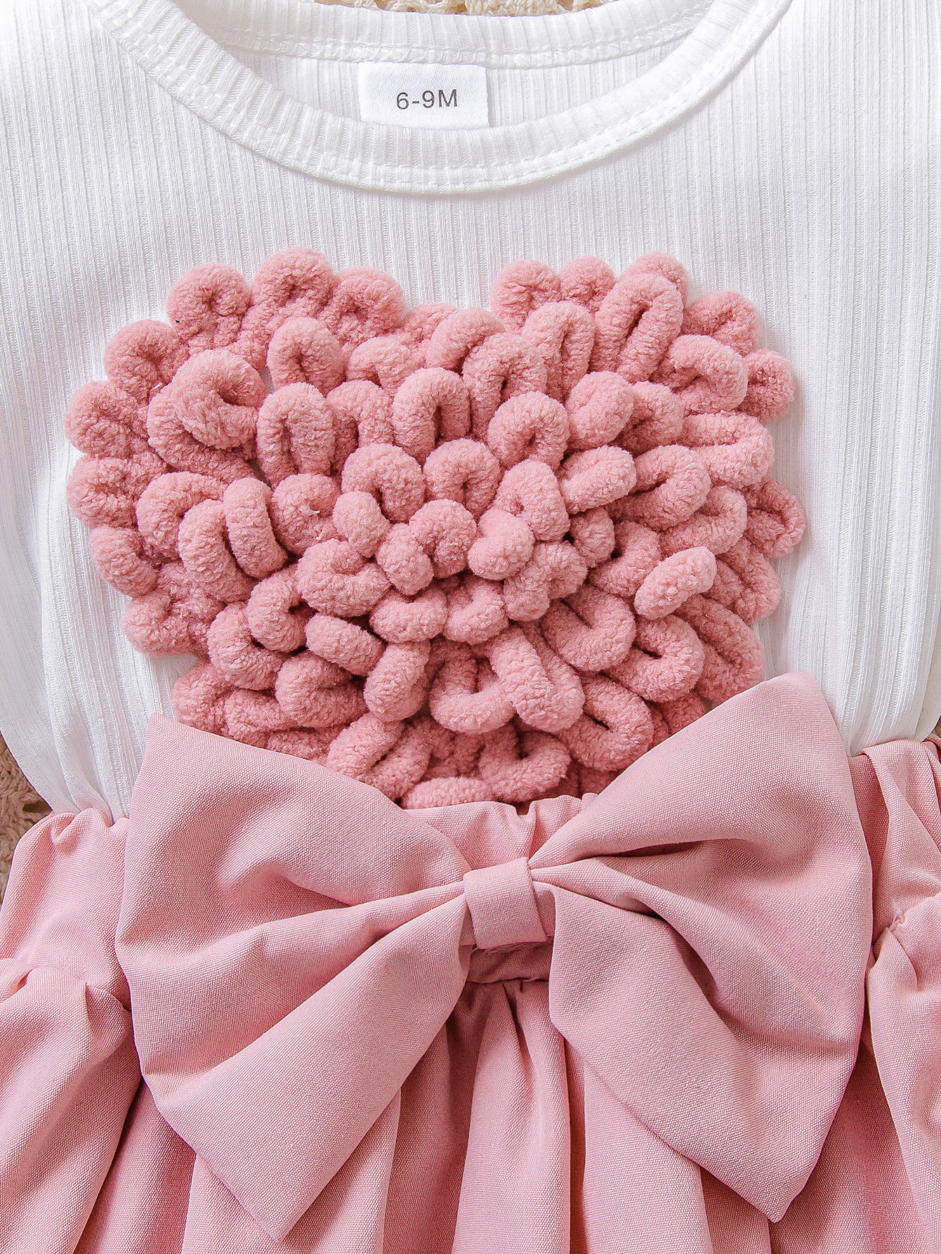 3D Heart Puff Sleeve Romper - Image 3