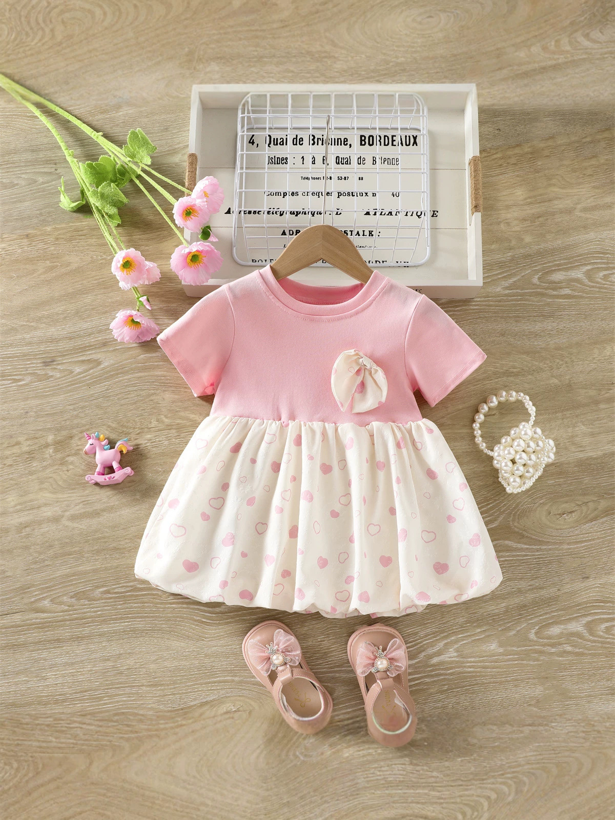 Knitted Hem & Chiffon Splicing