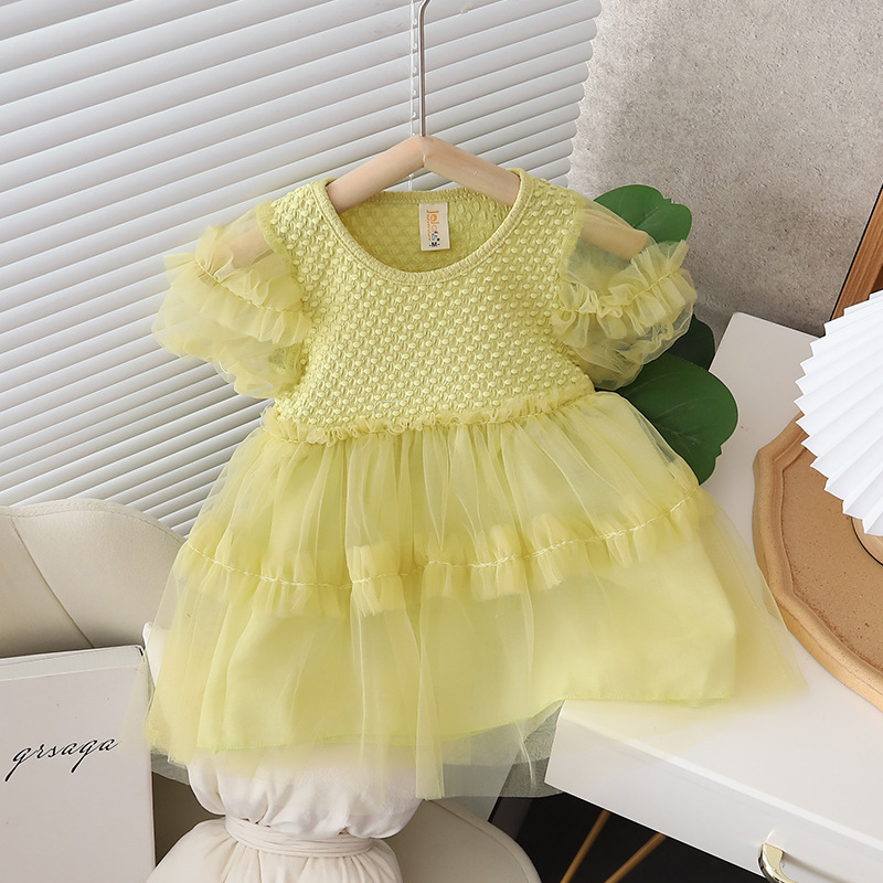 Puff Sleeve Mesh Dress - Image 3