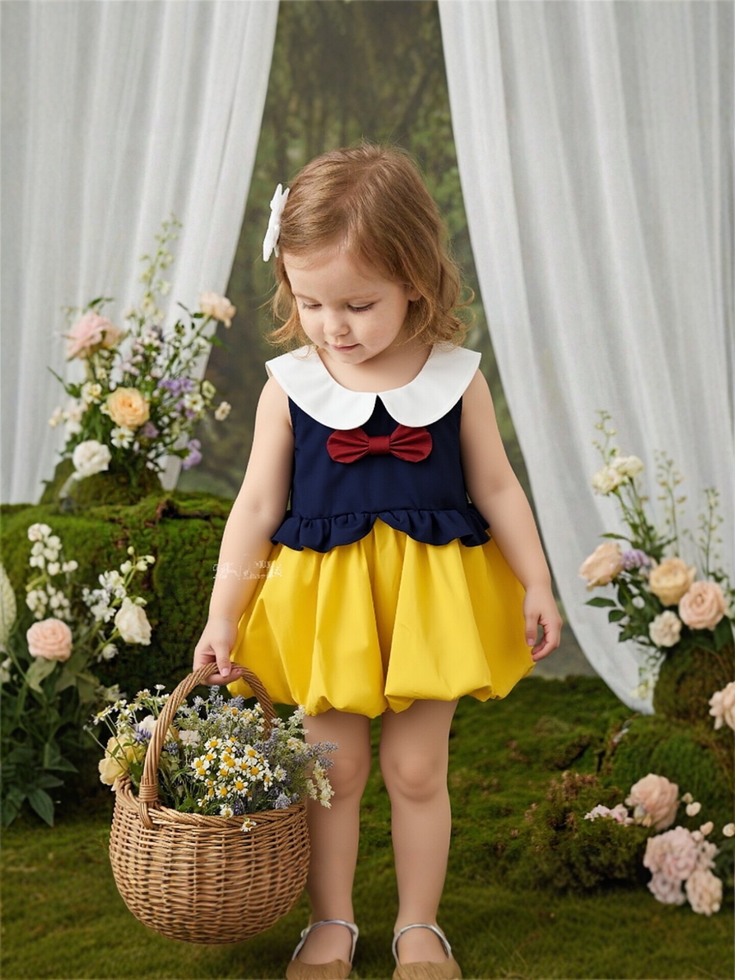 Yellow Puffy Girl Dress - Image 2