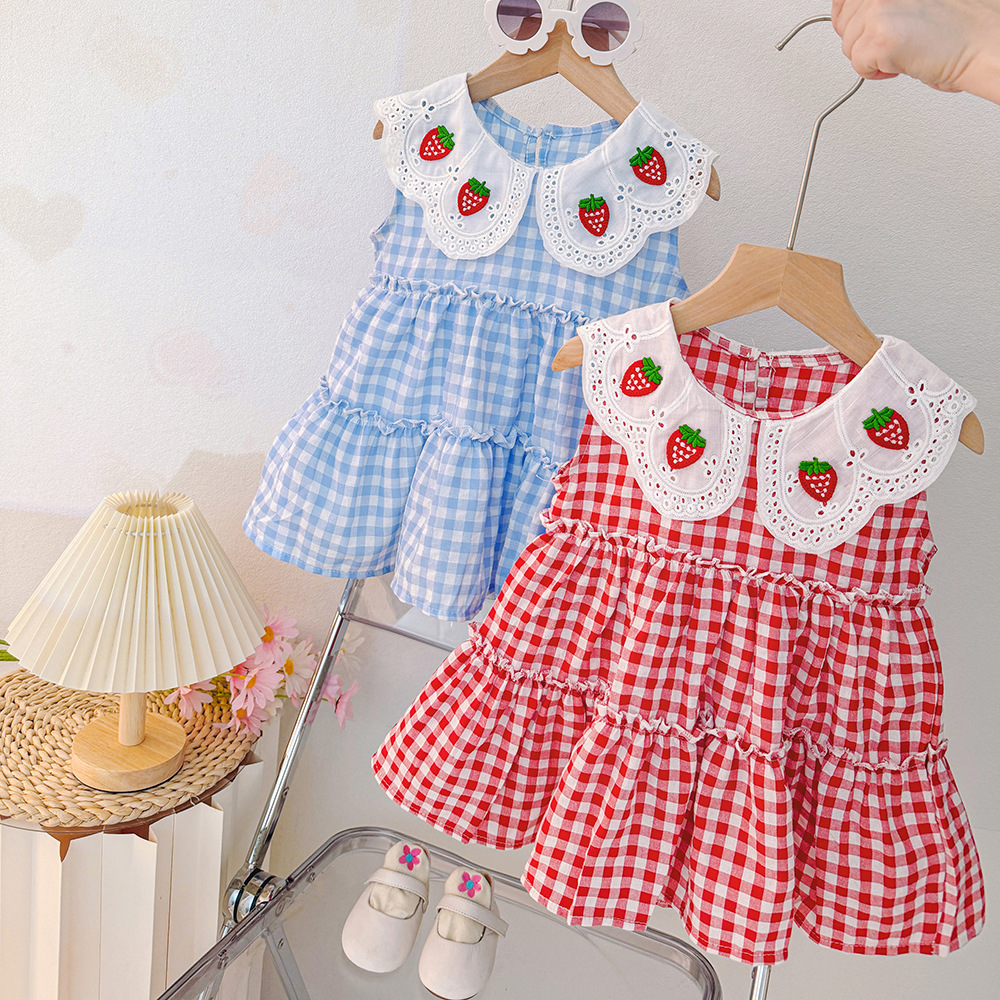 Strawberry Plaid Skirt